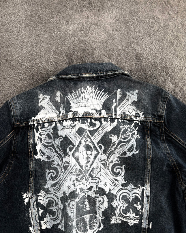THREE STONES "MIDNIGHT DAMAGE" DENIM JACKET (S)