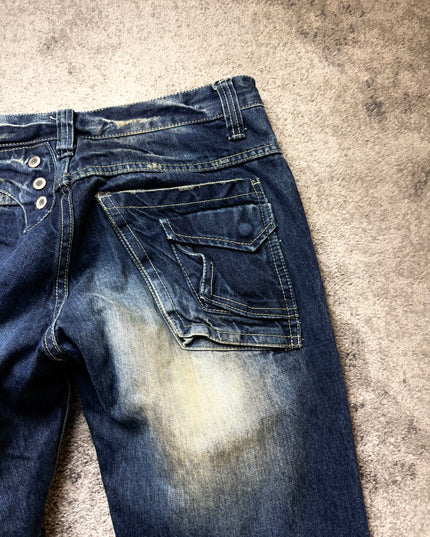 CRAZY LEOPARD "DISTRESSED WIDE" DENIM