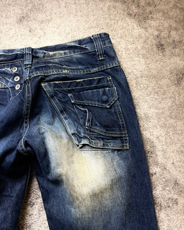 CRAZY LEOPARD "DISTRESSED WIDE" DENIM