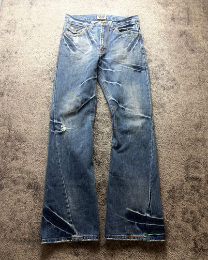NYLAUS "DISTRESSED INDIGO" DENIM