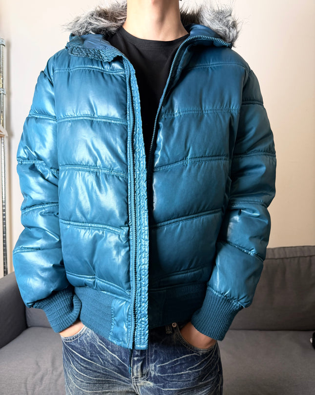 COTTON ISLAND "BLUE STATIC" PUFFER