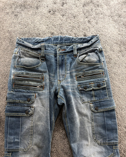 NICOLE CLUB "MULTI-POCKET CARGO" DENIM (S)