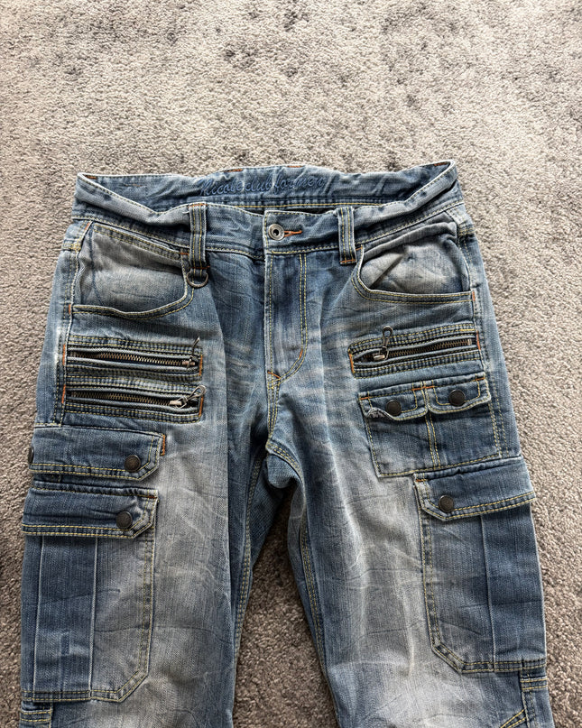 NICOLE CLUB "MULTI-POCKET CARGO" DENIM (S)