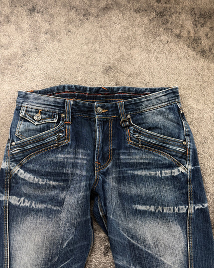 NICOLE CLUB "CROSS FADE STITCH" DENIM (M)