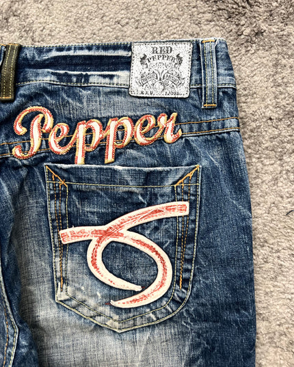RED PEPPER "SLOGAN BACKLASH" DENIM