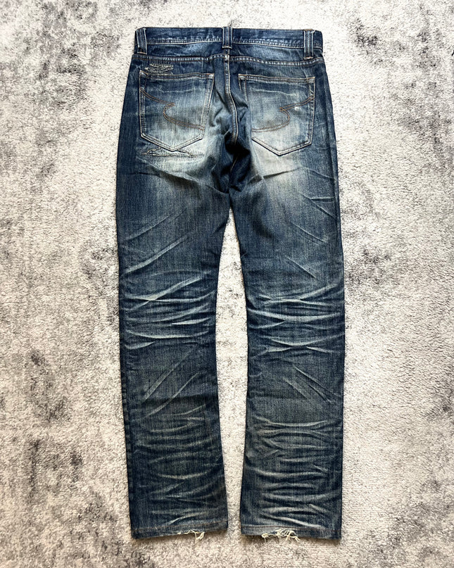 SEMANTIC DESIGN "THREADBARE HOWL JEAN" DENIM