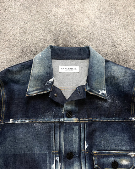 VANQUISH "PAINTED SHADOW" DENIM JACKET (M)