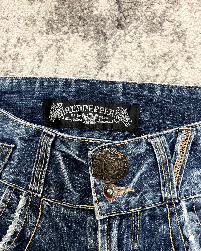 RED PEPPER WHISKERED GLAM JEANS