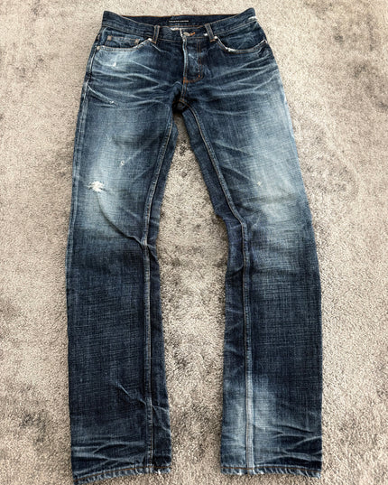 LOUNGE LIZARD "FADED SHADOW SLIM" DENIM