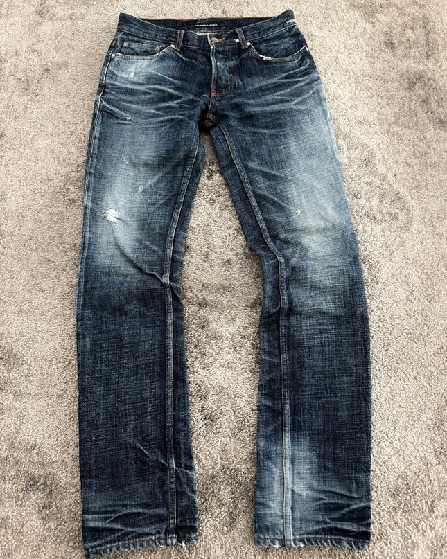 LOUNGE LIZARD "FADED SHADOW SLIM" DENIM
