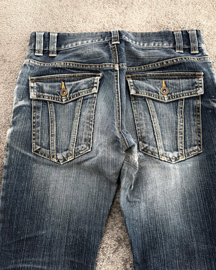 MICHEL KLEIN "GHOST FADE FLARE" DENIM