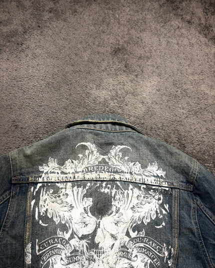THREE STONES "DISTRESSED INDIGO" DENIM JACKET (S)