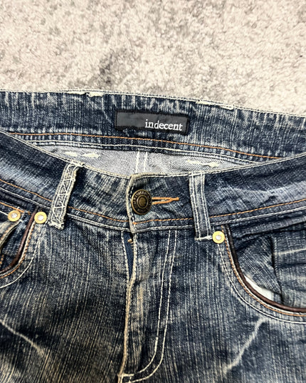 INDECENT "LEATHER FLARE" DENIM