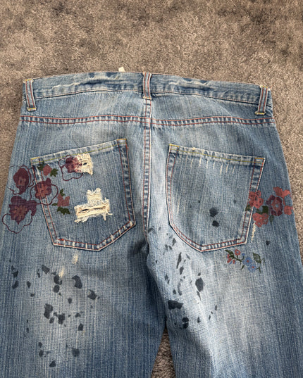 ROYAL BLUE "SAKURA PAINT" DENIM (M)