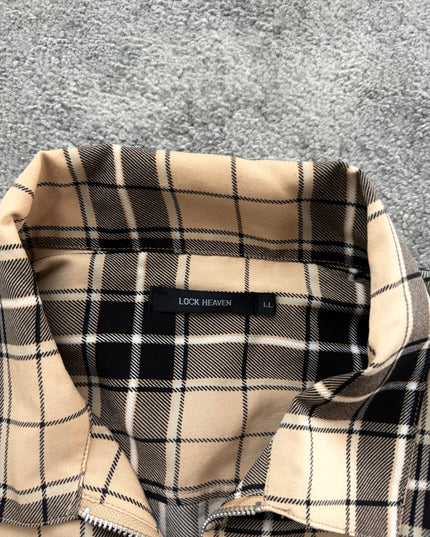 LOCK HEAVEN "BEIGE CHECK" ZIP HOODIE (M)