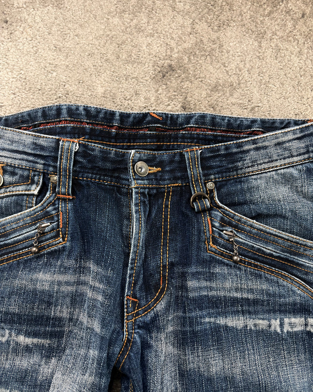 NICOLE CLUB "CROSS FADE STITCH" DENIM (M)