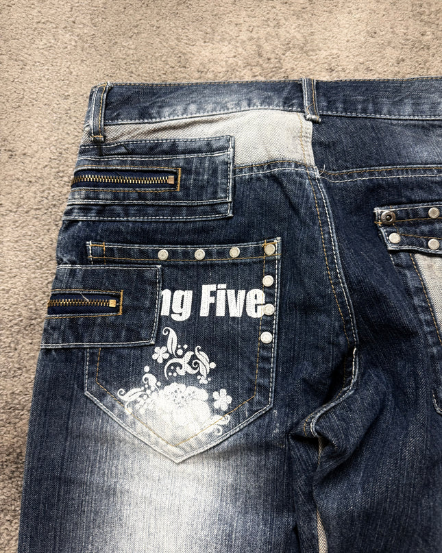 HEISEI "MULTI-ZIP PANEL" DENIM