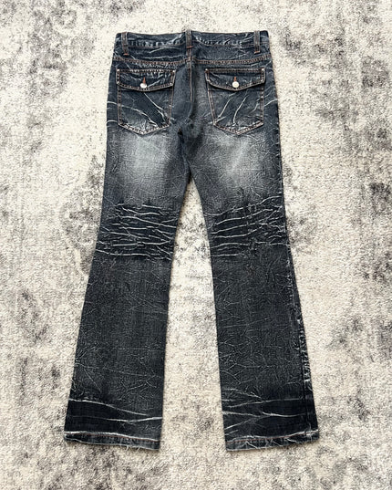 LOWBOX FLARE SPLATTER DENIM