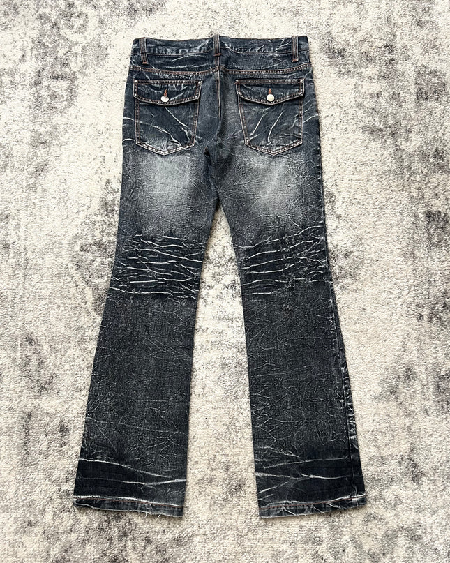 LOWBOX FLARE SPLATTER DENIM