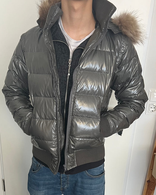 TETE HOMME FUR PUFFER GREY