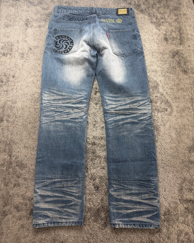 BANANA SEVEN "GHOST FADE SCRIPT" DENIM (L)