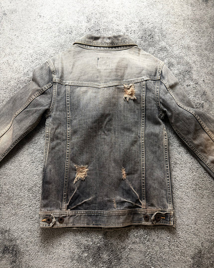 VICTIM "GREY DISTORTION" DENIM JACKET