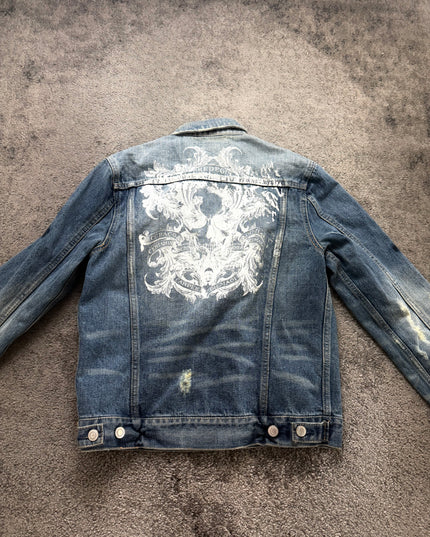 THREE STONES "DISTRESSED SHADOW" DENIM JACKET (S)