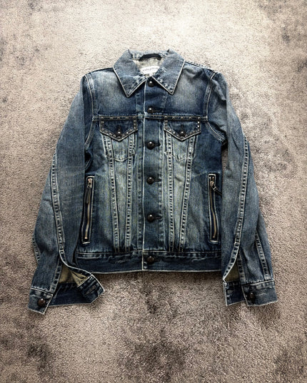 VANQUISH "ZIPPED FADE" DENIM JACKET (S-M)