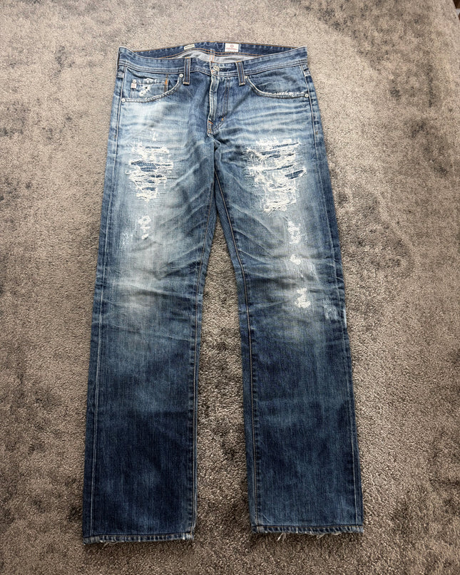 ADRIANO GOLDSCHMIED "DISTRESSED LIGHT FADE" DENIM (M)