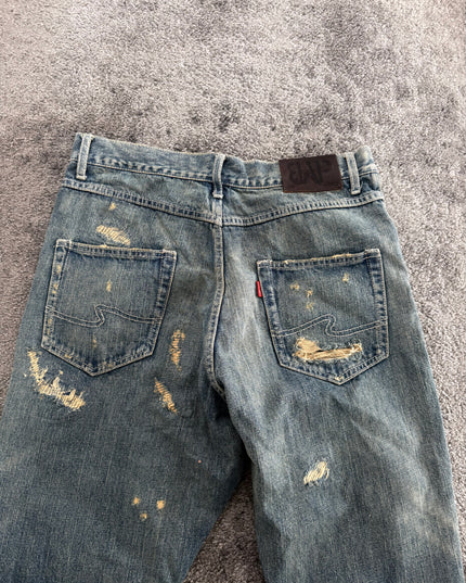 BONDS & PEACE "DESTROYED LIGHT FADE" DENIM (M)