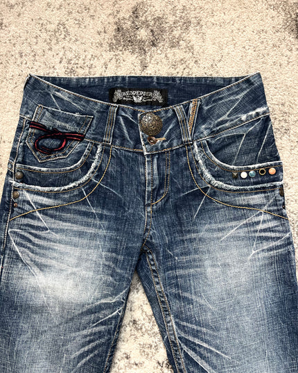 RED PEPPER WHISKERED GLAM JEANS
