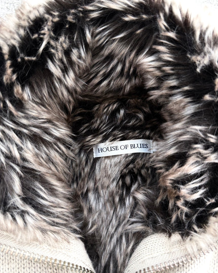 HOUSE OF BLUES "FUR LINED" KNIT HOODIE (M)