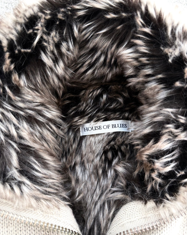 HOUSE OF BLUES "FUR LINED" KNIT HOODIE (M)