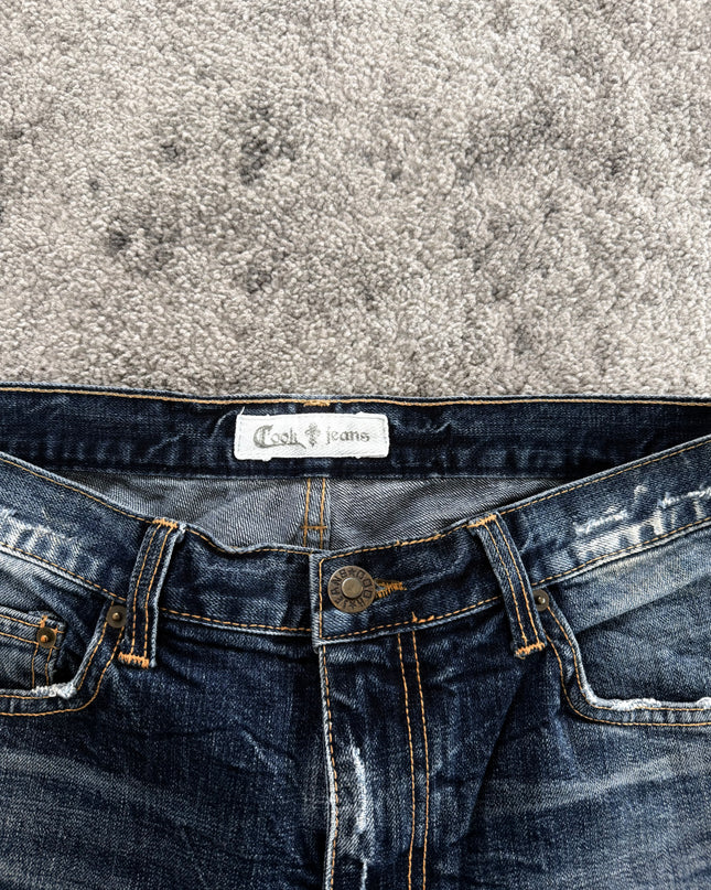 COOK JEANS "DISTRESSED FADE" DENIM (M)