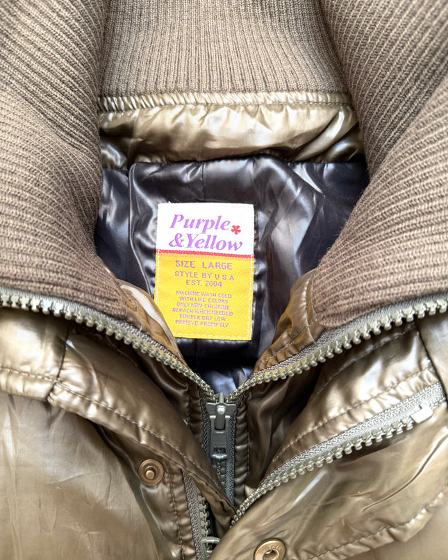 PURPLE YELLOW "ARCHIVE SHELL" PUFFER