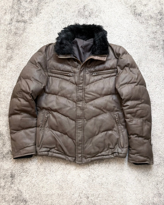 ABAHOUSE "BROWN SHADOWLINE" PUFFER