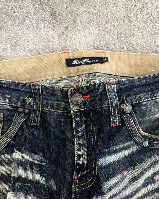 ROOT THREE "PAINT FADE FLARE" DENIM