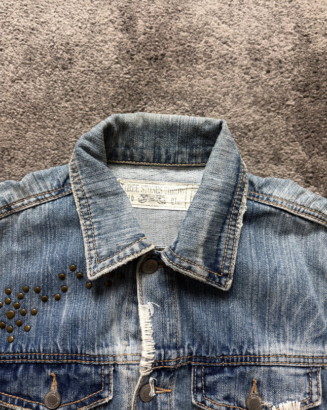 3STONES "STUD FADE" DENIM JACKET