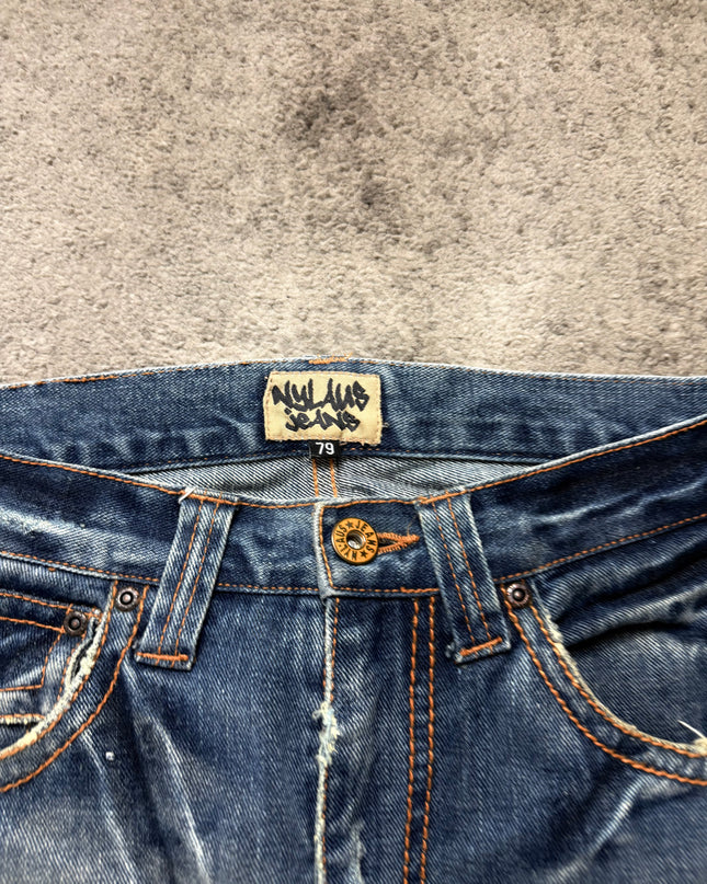NYLAUS "DISTRESSED INDIGO" DENIM