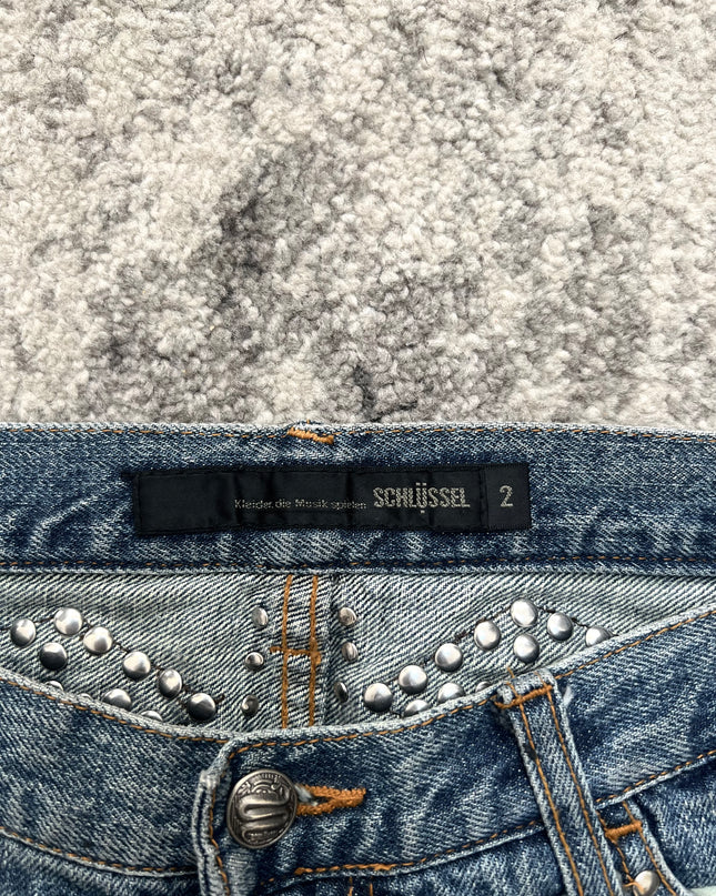 KEY DISTRESSED CRYSTAL DENIM