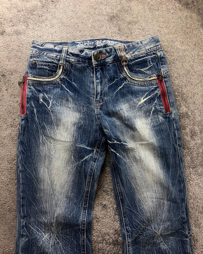 BLOW BY BLUE "DISTRESSED INDIGO" DENIM (S-M)