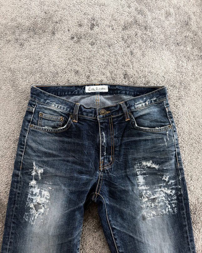 COOK JEANS "RIPPED SMOKE" DENIM (S-M)
