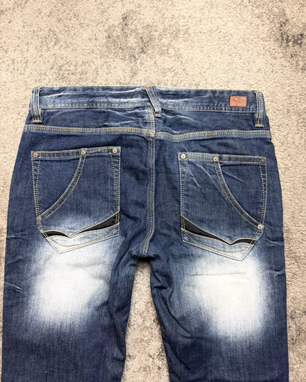 NICOLE CLUB "WHITE NOISE FADE" DENIM