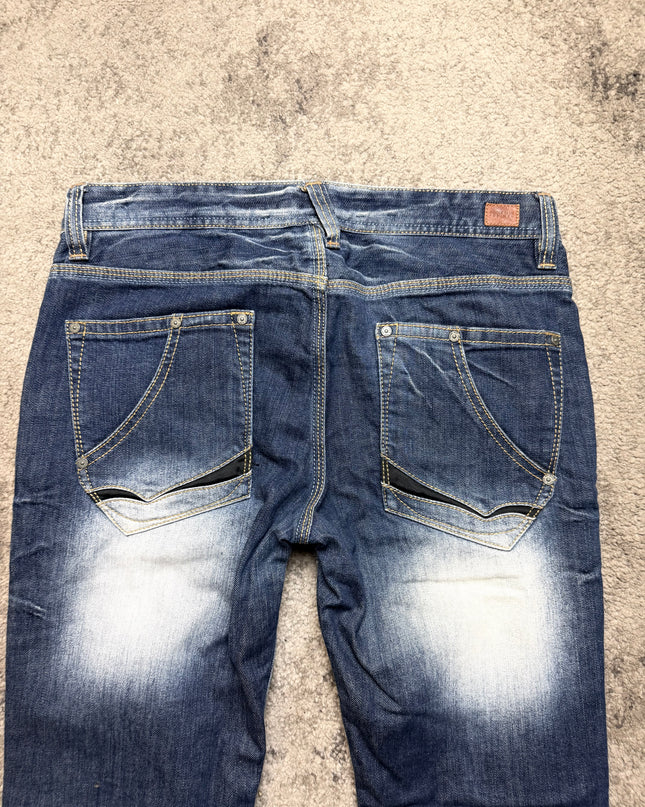 NICOLE CLUB "WHITE NOISE FADE" DENIM