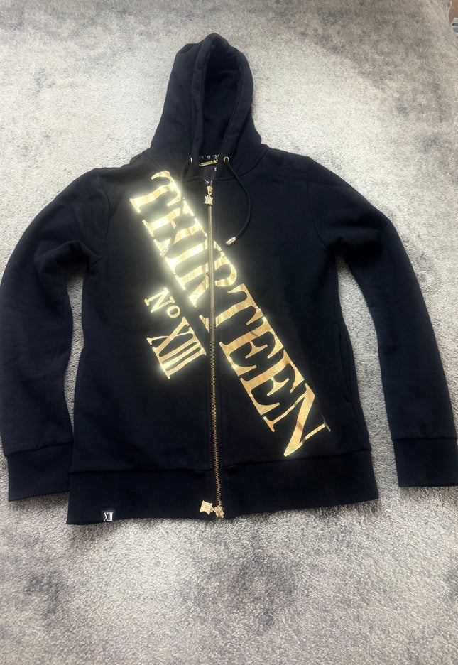 THIRTEEN JAPAN "DIAGONAL STATEMENT" ZIP HOODIE (M)