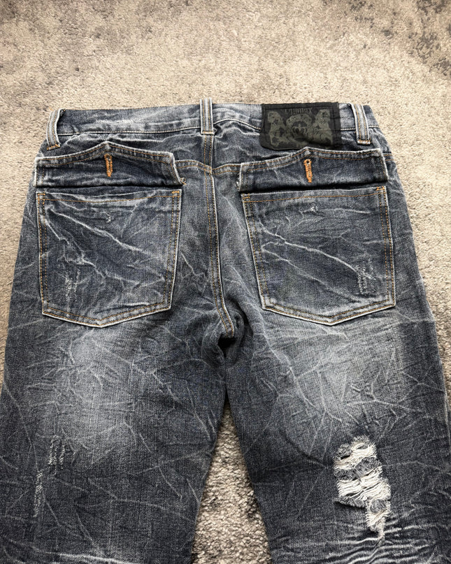 LOWBOX "CRACKED FLARE" DENIM (S-M)