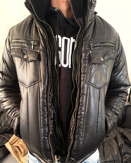 NOTA BENE "BLACK STATIC" PUFFER