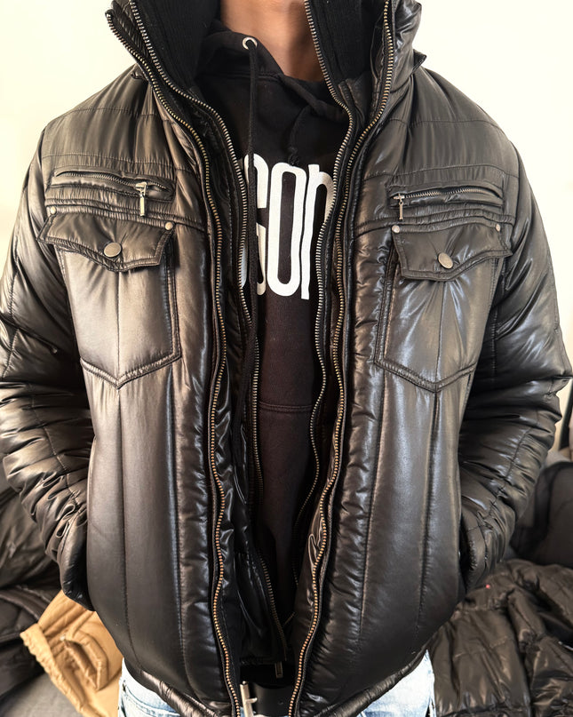 NOTA BENE "BLACK STATIC" PUFFER