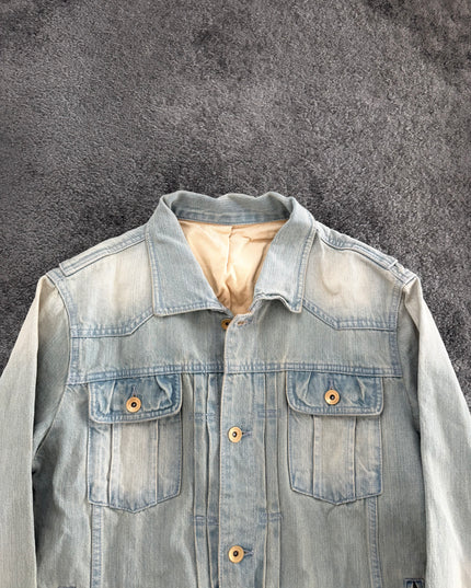 SEMANTIC DESIGN "ICE FADE RIDER" DENIM JACKET (M)