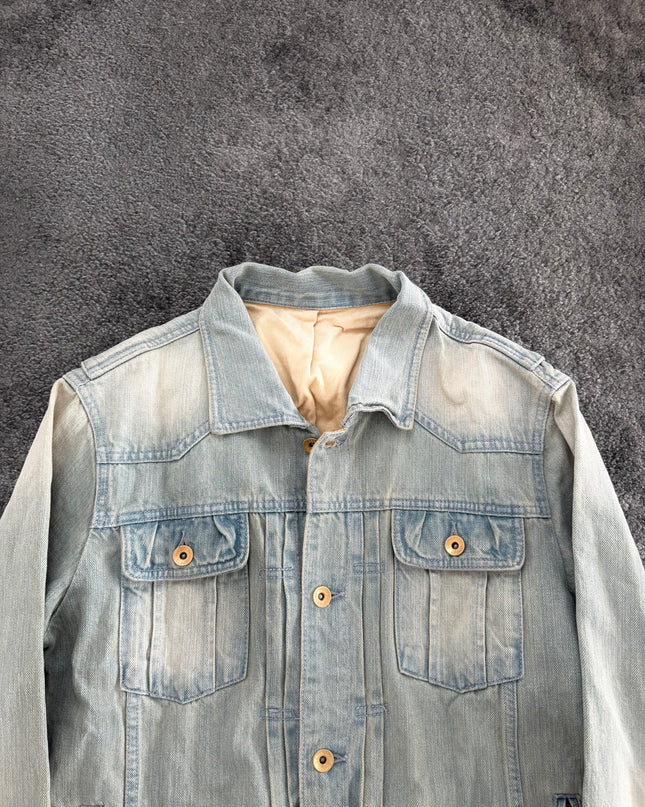 SEMANTIC DESIGN "ICE FADE RIDER" DENIM JACKET (M)